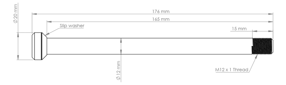 Light Weight Axle VB-2025L For Bike Rear Fork